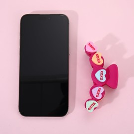 Valentine’s Day Hair Claw Clips for Women Large 4.2inch Love XOXO Conversation Heart Hair Clips Nonslip Pink Candy Heart Valentines Hair Clip Accessories Outfits Gifts (Pattern C)