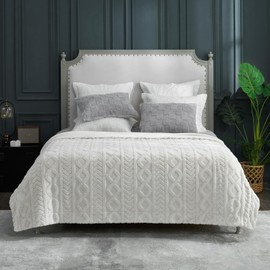 Cozy Bliss Faux Fur Throw Blanket for Couch, Jacquard Fuzzy Plush Soft Thick Winter Throw Blanket for Sofa Bed Living Room Bedroom，60"x80" Beige