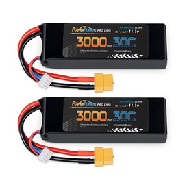 Powerhobby 3S 11.1V 3000mAh 30C Lipo Battery Pack w XT60 Connector (2 Pack)