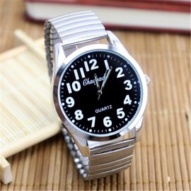 Women Watches Flexible Elastic Strap Fashion Simple Large Digital Stainless Steel Quartz Bracelet Wristwatches