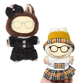 Clothes for Doll Accessories,Handcrafted 15cm-17cm Doll Clothes Set, 2-Piece Cute Casual Dolls Clothes Suitable for Dolls (NO Doll) Black and Yellow