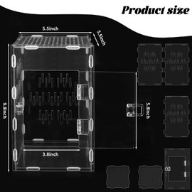 Acrylic Jumping Spider Enclosure, 6''x6''x9.8'' Front Opening Door Insect Terrarium Perfect for Tarantula Reptile Enclosure Tank Praying Mantis Habitat