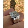 Harlembling Big 2.6ct Emerald Cut MOISSANITE Solitaire Mens Real Solid