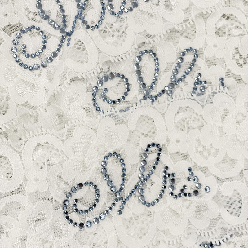 Classy Bride - Tanga de encaje para novia, Blanco, azul,