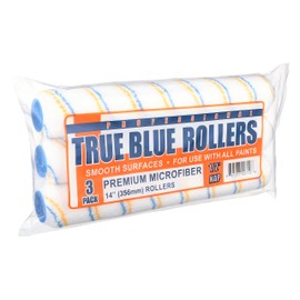 True Blue 14" Professional Paint Roller Covers, 14 Inch, Best for All Types of Painting Surfaces, Refill Bulk Pack (3, 1/2" Nap)
