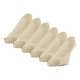 Peds Extreme Low Cut Peep Toe Liner, 6 pares, Color piel (nude), Shoe Size: 5-10