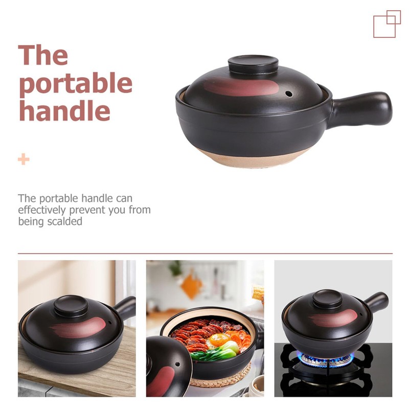 HOLIDYOYO Clay Pot for Cooking Asian Food with Silicone Lid