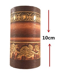 Yija 3D Wood Grain Self Adhesive Peel and Stick Waterproof Wall Border Easy to Apply Home Decor Bathroom Kitchen 4 Inch by 16.5 Feet (Dark Brown)