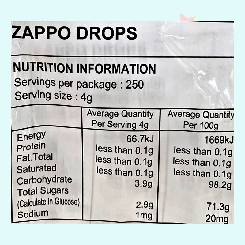 Zappo Drops 4g - Assorted Flavours - Pack Of 50
