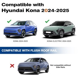 Wonderdriver Roof Rack Cross Bars 220lbs Compatible with Hyundai Kona & Kona Electric 2024 2025, Heavy Duty Aluminum Lockable Roof Rails Crossbars Black Rooftop Cargo Carrier Luggage