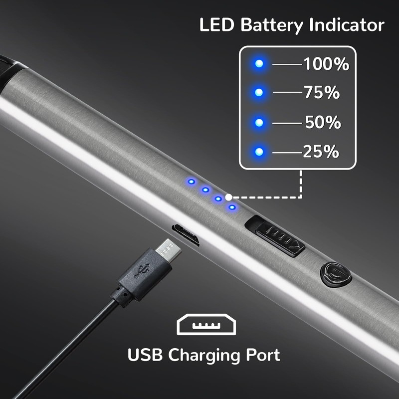 2 Pack Candle Lighter Electric Arc Long Flex Neck Utility
