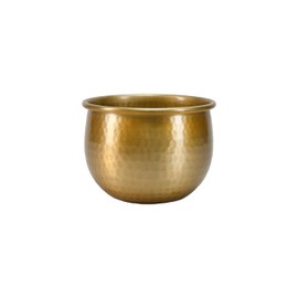 Serene Spaces Living - Jarrón de aluminio clásico con aspecto de latón dorado, adorno decorativo perfecto para plantas, bodas y eventos, maceta metálica para el hogar, pequeña, mide 6.7 pulgadas de