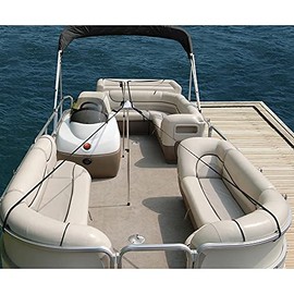 Taylor Made Pontoon Boat Cover Support System with Adjustable 27"-50" Poles, 60' of 1" Polypropylene Webbing Strap, Quick-Release 12" Adjuster Buckles, Prevents Water Pooling and Pocketing - 55745