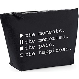Hippowarehouse Play The Moments. Pause The Memories. Stop The Pain. Replay The Happiness Control Symbols printed make up cosmetic wash bag 18x19x9cm
