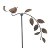 MAISONICA Tall 1.28m Rusty Robin Metal Garden Stake Spinner Balancer