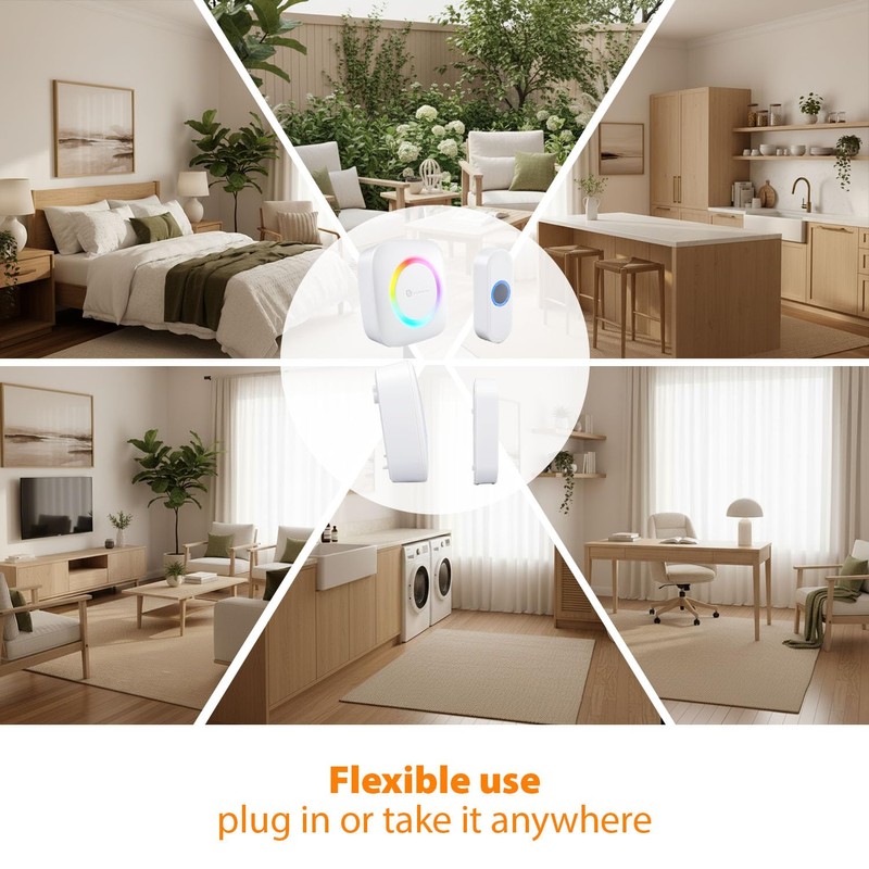 Smartwares Wireless doorbell Set - Portable Chime and Push Button