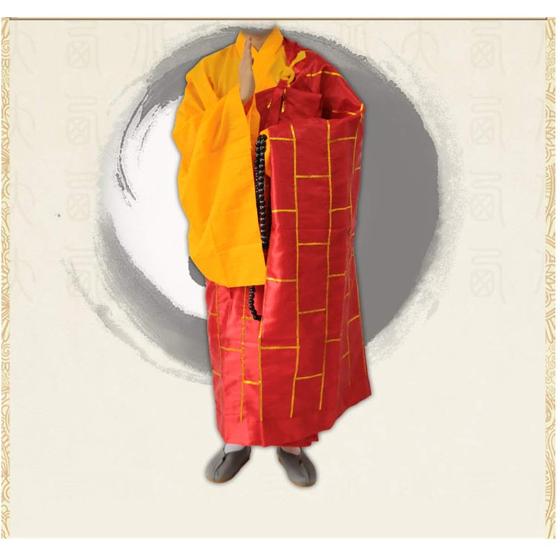 Zzooi Chinese Style Monk's Gown Cassock Monk Robe for Conduct