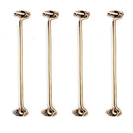 4pcs Brass Window Hook and Eye Lock Heavy Duty Cabin Hook and Eye Lock for Door Swivel Shed