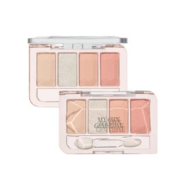 ETUDE Play Color Eyes Mini Happy New Year 4 Color Palette, Eyeshadow, Glitter, Shimmer Mat, Birthstone, Coloring Trend, 1 Piece