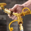 3/8 Inch Gas Y Splitter, Brass 2 Way Quick Connect