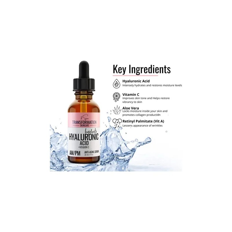Suero Vitamina C Y Ácido Hialurónico Antienvejecimiento 30ml