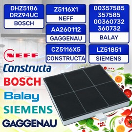 Cooker Hood Filter Carbon with the Original Code 00360732 DHZ5186 LZ51851 Z5116X1 for Bosch for Balay for Siemens for Neff AA260112 for Gaggenau - MONTERAL