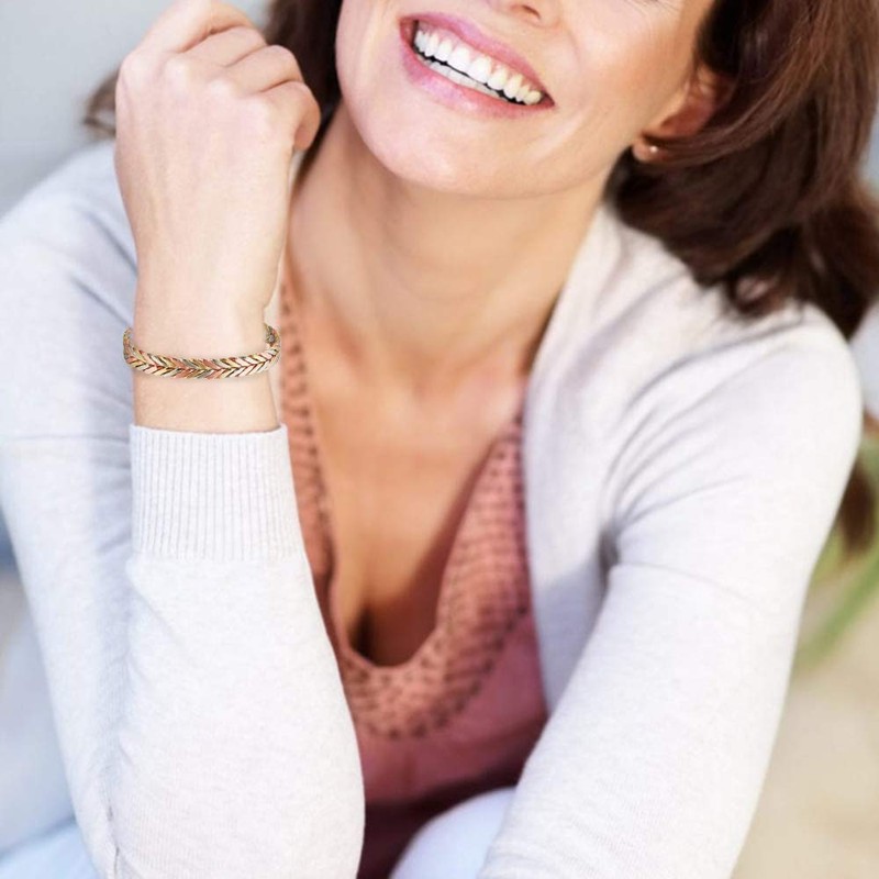 Wollet Mens Copper Magnetic Bracelet Arthritis Small 7", Copper