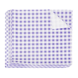 HARFINGTON 300pcs Square Checkered Wax Paper Sheets 7.09" x 7.09" Oil-absorbing Dry Food Wrapping Paper for Sandwich Baking Paper Liners Picnic Basket Bread Hamburger Wrap Kitchen, Purple