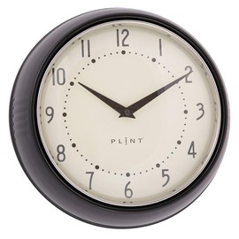 Plint Retro Wall Clock Kitchen Clock Danish Design Black
