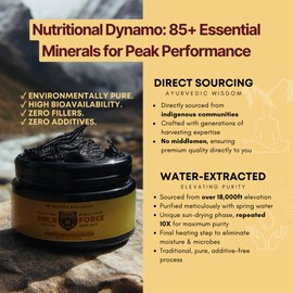 ShilaForce Shilajit (2-Pack) Pure Gold-Grade Wild-Harvested Himalayan Organic Resin - 500mg 70% Fulvic Acid & 10% Humic Acid with 85+ Trace Minerals for Enhanced Energy & Immune Support