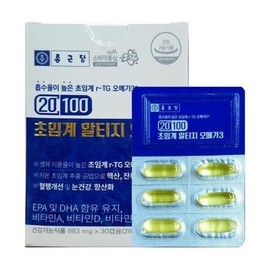 Jongkundang 종근당 20100 초임계 알티지 오메가3 833mg x 30캡슐 1박스 his Jongkundang 20100 Supercritical R-TG Omega-3 833mg x 30 Capsules 1 Box