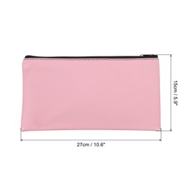 PATIKIL Waterproof Zipper Bag, Leatherette Small Compact Bills Bank Deposit Cash Storage Pouch for Office, Pink
