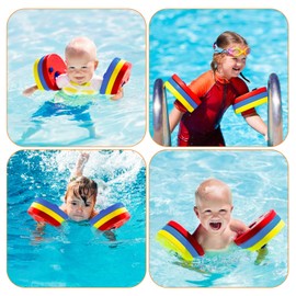 6 x swimming arm floats, 6 x swimming discs for children, swimming discs, swimming discs for children 2-7 years, no inflation required for boys and girls, swimming learning