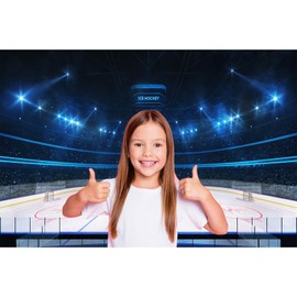Ice Hockey Sports Backdrop Hockey Stadium Arena Ice Rink Photography Background Stage Lights Spotlight Match Games Backdrop Decors Ice Hockey Stadium Backdrop Background Banner Props 7x5ft