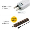 Sanwa Direct 700-TAP044W Power Strip, 10 Counts, 6.6 ft (2