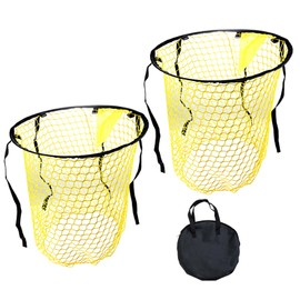 2PCS Soccer Top Bins Target Net,45cm Yellow Foldable Football Training Goal Target Bag,Top Bins Football Target Goal Net,Top Corner Target Net Goals for Kids Shootings Accuracy Practice Equipment