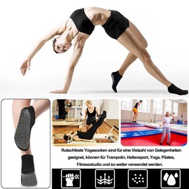 thirei Yoga Socks, 3 Pairs Yoga Socks, Non-Slip Dot Sports Floor Socks, Women and Men, Yoga Socks, Pilates Socks, for Yoga, Pilates, Ballet, Aerobics and Fitness Training, black