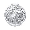 Ornate Embossed Foliate Pattern Round Pill Box for Women Men