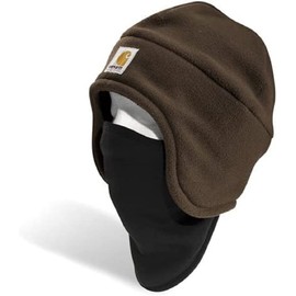 Carhartt Men's Fleece 2-In-1 Headwear,Dark Brown,One Size