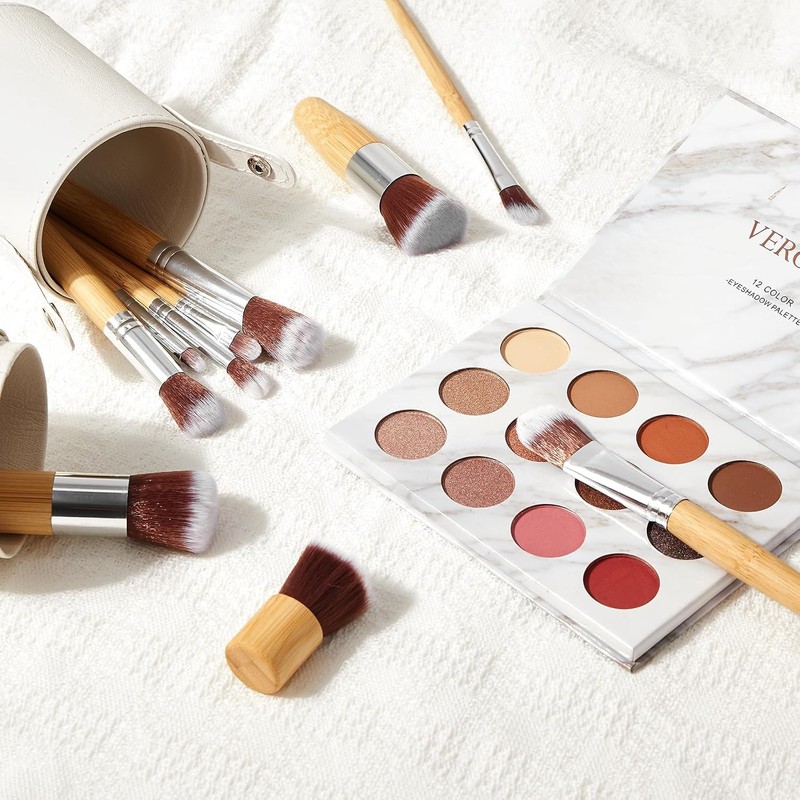 11 PCS Set de Brochas para Maquillaje Bambu