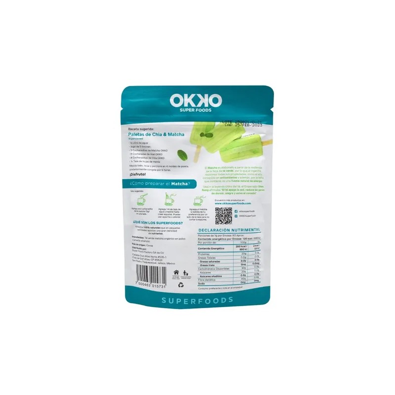 Okko Matcha Orgánica 60 Gr.