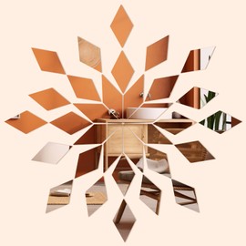 Diamond Shape Mirror Mosaic Tiles Acrylic Mini Mirrors 300 Pcs Mirror Pieces for Crafts Adhesive Small Mirrors Mosaic Tile for Crafts DIY Projects Supplies Home Decoration