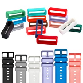 Pretwad 15Pack Magic Band Locks Silicone Watch Strap Holder Magic Band Clips Fastener Loop Rings Protector Clips for Smart Sport Watches(Multi-Color)