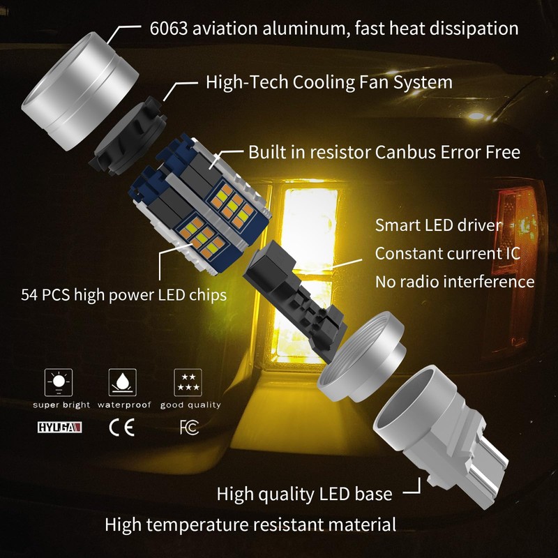 HYUGA 1157 2057 2357 7528 LED Turn Signal Light Anti