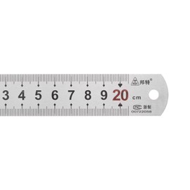 sourcing map Stainless Steel Ruler, 8 Inch/20 cm, Metal Rulers, 1 Inch Wide, Inch and Metric Graduation, Straight Edge Gauge