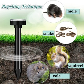 Mole Repellent 10P Snake Repellent Solar-Powered Outdoor, Gopher Repellent for Lawn Garden Yard, Mole and Vole Repeller Waterproof, Effectively Repels Gophers Snake
