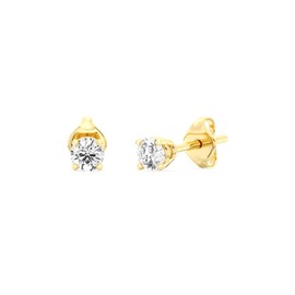 Gilded 1/2 ct. T.W. Round Lab Diamond (SI1 Clarity, F Color) and 10K Yellow Gold Stud Earrings