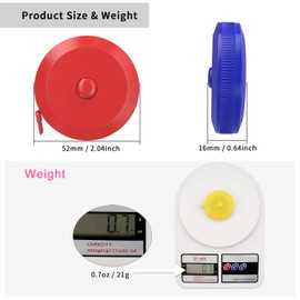 DiCUNO 60-Inch 1.5 Meter Soft Retractable Measuring Tape, Pocket,Body Tailor Sewing Craft Cloth Tape Measure (8 Colors Package)