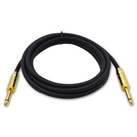 Czyuntuo Speaker Cable 10ft 1/4 to 1/4 24K Gold TS Male Plug 12AWG Bass/Guitar Speaker Cable for Amp,PA and DJ Audio - 2 Pack,Black