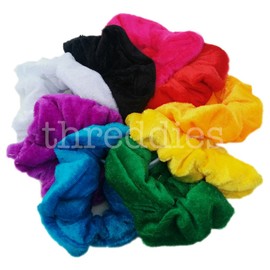 Velvet Scrunchie Set, Set of 9 Soft Velvet Scrunchies (Rainbow)